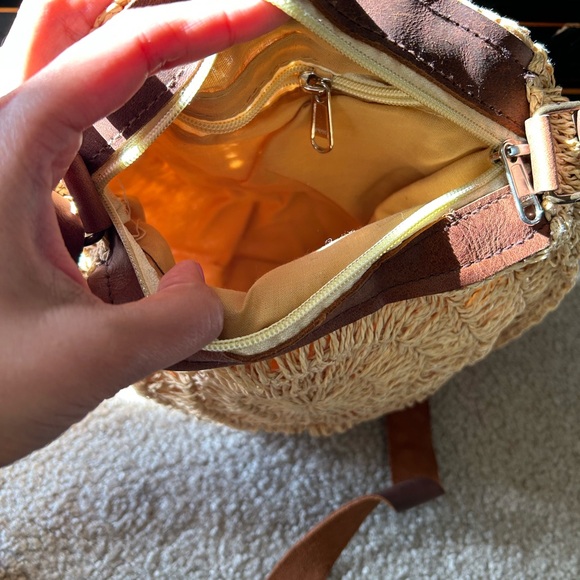 Handmade bag with leather trim- never used. - Picture 2 of 3